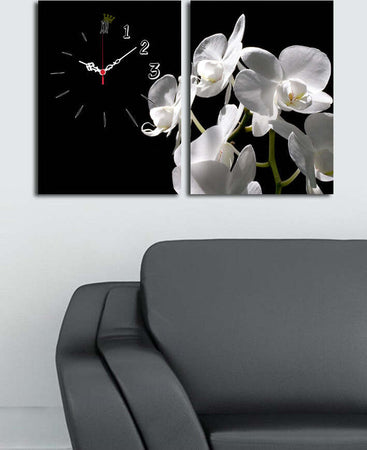 DECORATIVE CANVAS WALL CLOCK (2 PIECES) 228CLA2648 Casa e cucina/Decorazioni per interni/Arte/Poster e stampe Scontolo.net - Potenza, Commerciovirtuoso.it