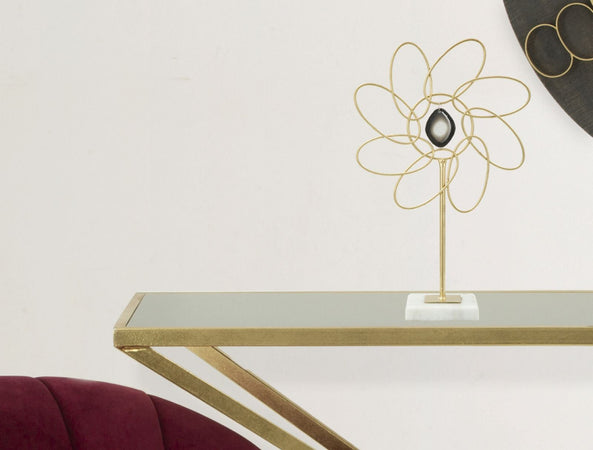 Decorazione Glam Daisy Cm 24X10X37,5 Casa e cucina/Decorazioni per interni/Arte/Sculture/Statue Led Mall Home - Napoli, Commerciovirtuoso.it