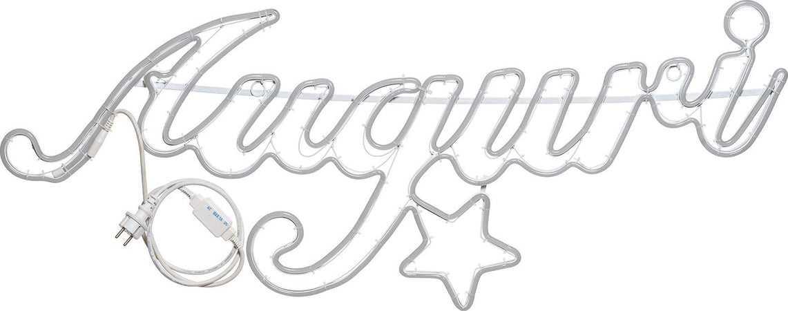 Decorazione luminosa a led scritta auguri luce di natale effetto neon da esterno 115 cm Casa e cucina/Decorazioni per interni/Addobbi e decorazioni per ricorrenze/Decorazioni natalizie/Luci natalizie/Catene luminose per esterni MagiediNatale.it - Altamura, Commerciovirtuoso.it