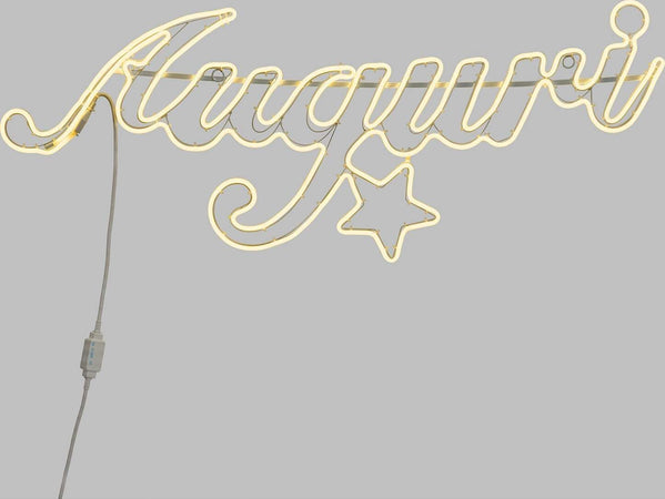 Decorazione luminosa a led scritta auguri luce di natale effetto neon da esterno 115 cm Casa e cucina/Decorazioni per interni/Addobbi e decorazioni per ricorrenze/Decorazioni natalizie/Luci natalizie/Catene luminose per esterni MagiediNatale.it - Altamura, Commerciovirtuoso.it