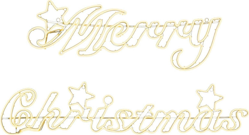 Decorazione luminosa a led scritta Merry Christmas luce di natale effetto neon da esterno Casa e cucina/Decorazioni per interni/Addobbi e decorazioni per ricorrenze/Decorazioni natalizie/Luci natalizie/Catene luminose per esterni MagiediNatale.it - Altamura, Commerciovirtuoso.it