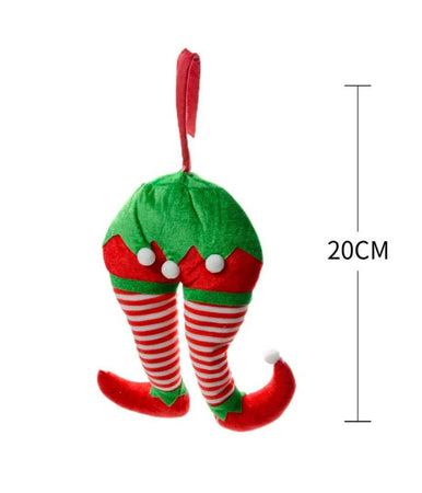 Decorazioni Di Natale Gambe Elfo Righe Addobbo Per Albero Di Natale Dim. 15x20h