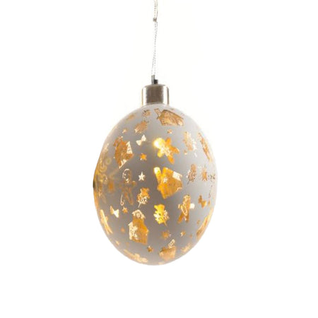 Pallina natalizia con luci decorative in vetro per albero di Natale Ø 10 cm