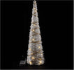 Decoro-Mercury-81328-NATALE-Albero-Cono-Metallo-Bianco-e-Oro