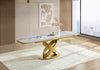 Tavolo Sirius con struttura in metallo e piano in ceramica, design moderno, 160/240 x 90 x h 75 cm
