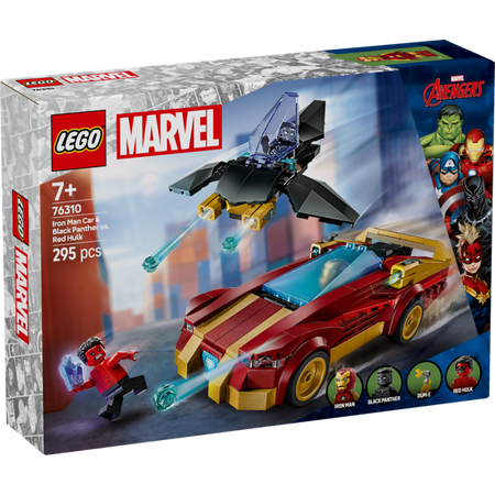 Auto Di Iron Man Car E Black Panther Contro Hulk Rosso - Lego Marvel 76310