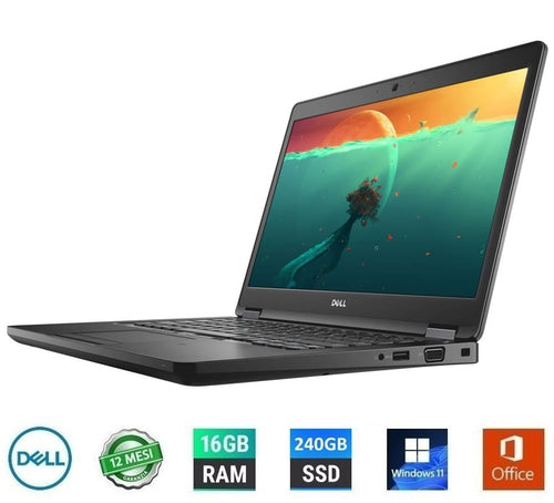 Notebook DELL Latitude 5480 Intel Core i5-6300U 14 Pollici 16/240GB Ricondizionato