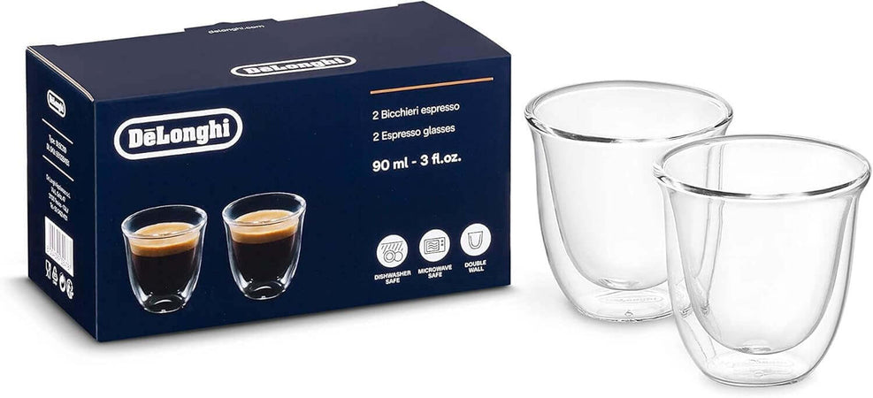 De'Longhi Bicchieri Espresso, Tazzine di Vetro a Doppia Parete DLSC310
