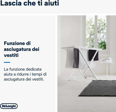 De'longhi-dexd216f-tasciugo-deumidificatore-per-eliminare-l'umidità,-asciugabiancheria,-doppio-sistema-filtrazione-aria,-16l/giorno,-display-digitale,-silenzioso,-maniglia-e-ruote,-timer