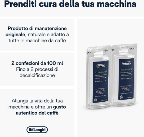 De'Longhi Dlsc200 Ecodecalk Decalcificante Naturale Per Tutte Le Macchine Da Caffè
