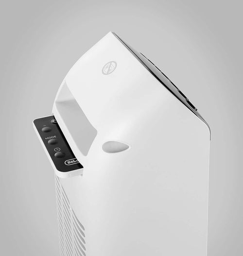 De'Longhi Termoventilatore a torre in ceramica, riscaldamento rapido con 2 livelli di potenza, telecomando 2000W