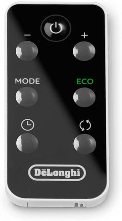 De'Longhi Termoventilatore a torre in ceramica, riscaldamento rapido con 2 livelli di potenza, telecomando 2000W