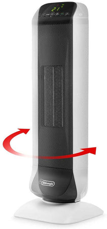 De'Longhi Termoventilatore a torre in ceramica, riscaldamento rapido con 2 livelli di potenza, telecomando 2000W