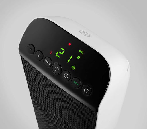 De'Longhi Termoventilatore a torre in ceramica, riscaldamento rapido con 2 livelli di potenza, telecomando 2000W