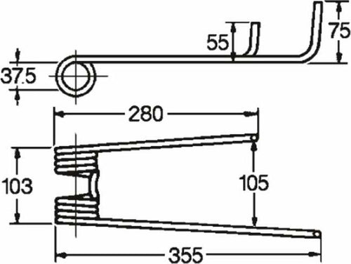 Dente girello dx adattabile Continental - Frandent 41003208L filo 9,5 Confezione da 1pz