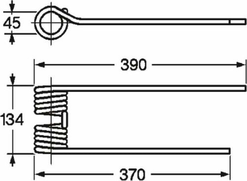 Dente girello dx adattabile Krone 67/153,014,1 filo 8 Confezione da 1pz