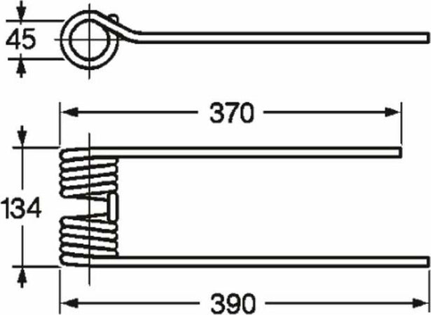 Dente girello dx adattabile Krone 67/153,015,1 filo 8 Confezione da 1pz