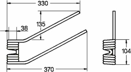 Dente girello sx 4 spire adattabile Fella filo 9. Confezione da 1pz