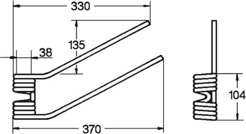 Dente girello sx 4 spire adattabile Fella filo 9. Confezione da 1pz