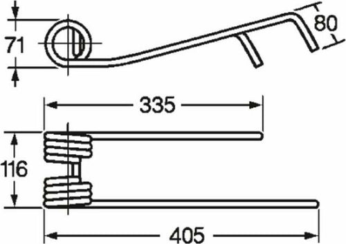 Dente girello sx adattabile Galfré filo 9. Confezione da 1pz