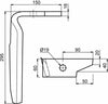 Dente per erpice lunghezza 295mm larghezza 150mm foro Ø 19mm Confezione da 1pz