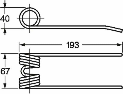 Dente pick-up adattabile Hesston 03/128563 filo 5,5. Confezione da 2pz