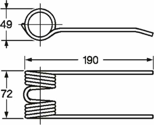 Dente pick-up adattabile Hesston 700716132 filo 5,5. Confezione da 2pz