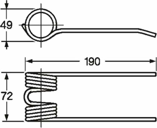 Dente pick-up adattabile Hesston 700716132 filo 5,5. Confezione da 2pz
