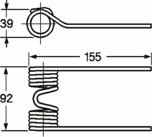 Dente pick-up adattabile Hesston 775932 filo 5,5