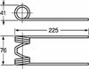 Dente pick-up adattabile John Deere C11427CX CB300 filo 5. Confezione da 2pz