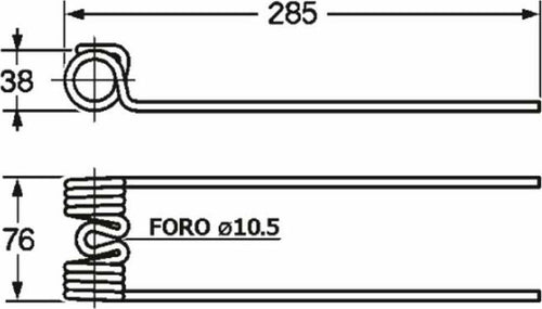 Dente ranghinatore adattabile Fontanesi filo 5,5. Confezione da 4pz