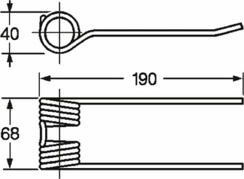 Dente rotopressa adattabile Claas 9182390 filo 5,5