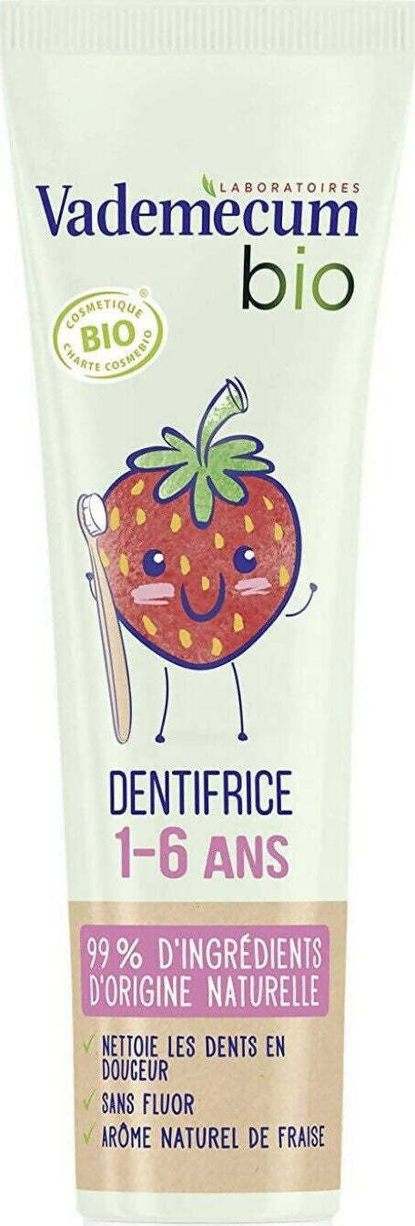 Dentrificio Vademecum 50ml Per Bambini 6 Anni E + Al Gusto Naturale Di Fragola E Senza Fuoro
