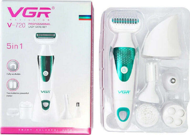 Depilatore 5in1 Epilatore Elettrico Donna Batteria Testine Intercambiabili V-720 Salute e Bellezza > Depilazione e rasatura > Epilatori Trade Shop italia - Napoli, Commerciovirtuoso.it