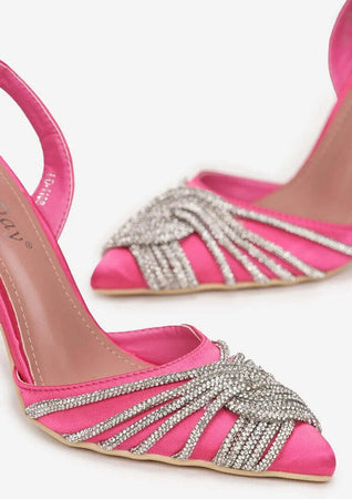 Derby - Dècolletè con strass intrecciati Scarpe col Tacco Fashion Donna