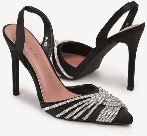 Derby - Dècolletè con strass intrecciati Scarpe col Tacco Fashion Donna