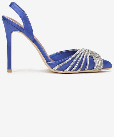 Derby - Dècolletè con strass intrecciati Scarpe col Tacco Fashion Donna