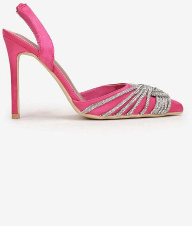 Derby - Dècolletè con strass intrecciati Scarpe col Tacco Fashion Donna