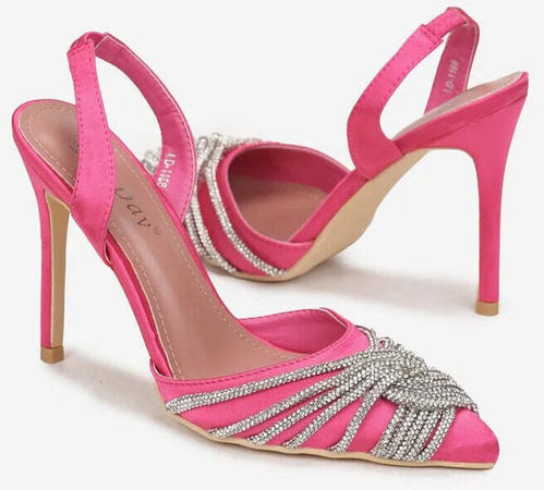 Derby - Dècolletè con strass intrecciati Scarpe col Tacco Fashion Donna