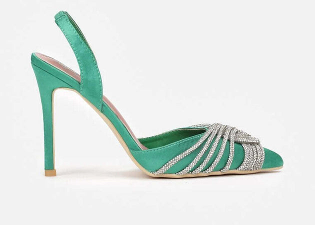 Derby - Dècolletè con strass intrecciati