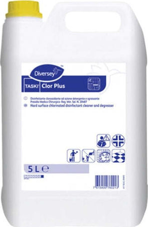 Detergente disinfettante virucida Taski Clor Plus - 5 L - Diversey Casa e cucina/Detergenti e prodotti per la pulizia/Detergenti per la casa/Detergenti multiuso Eurocartuccia - Pavullo, Commerciovirtuoso.it