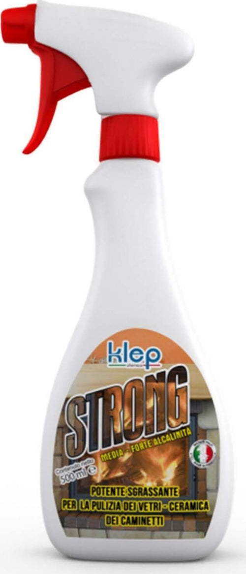 PULIVETRO STRONG PER LA PULIZIA VETRO STUFA A PELLETS E LEGNA SGRASSANTE 500 ML