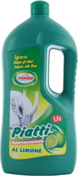 Detersivo per piatti - limone - 1500 ml - Amacasa Casa e cucina/Detergenti e prodotti per la pulizia/Detergenti per la casa/Detergenti multiuso Eurocartuccia - Pavullo, Commerciovirtuoso.it