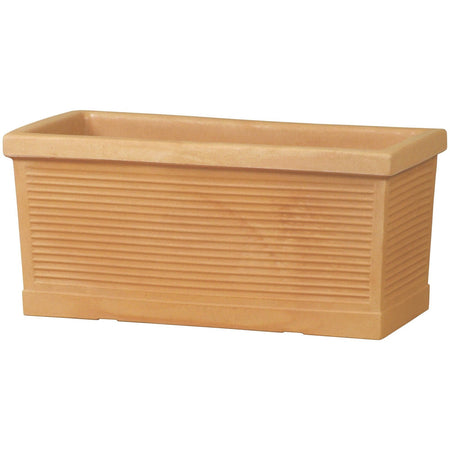 Vaso rettangolare ''Cassetta Millerighe Classic'' in plastica da esterno per fiori e piante.