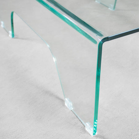 Tavolino fisso, in vetro trasparente, per arredamento interni 120 cm