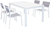 DEXTER---set-tavolo-160/240x90-struttura-e-piano-in-alluminio-compreso-di-4-sedute-Bianco-Milani-Home