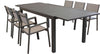 DEXTER---set-tavolo-160/240x90-struttura-e-piano-in-alluminio-compreso-di-6-sedute-Taupe-Milani-Home