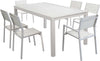 DEXTER---set-tavolo-160/240x90-struttura-e-piano-in-alluminio-compreso-di-6-sedute-Tortora-Milani-Home