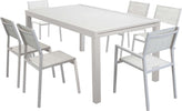 DEXTER---set-tavolo-160/240x90-struttura-e-piano-in-alluminio-compreso-di-6-sedute-Tortora-Milani-Home
