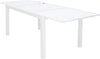 DEXTER---set-tavolo-160/240x90-struttura-e-piano-in-alluminio-compreso-di-8-sedute-Bianco-Milani-Home